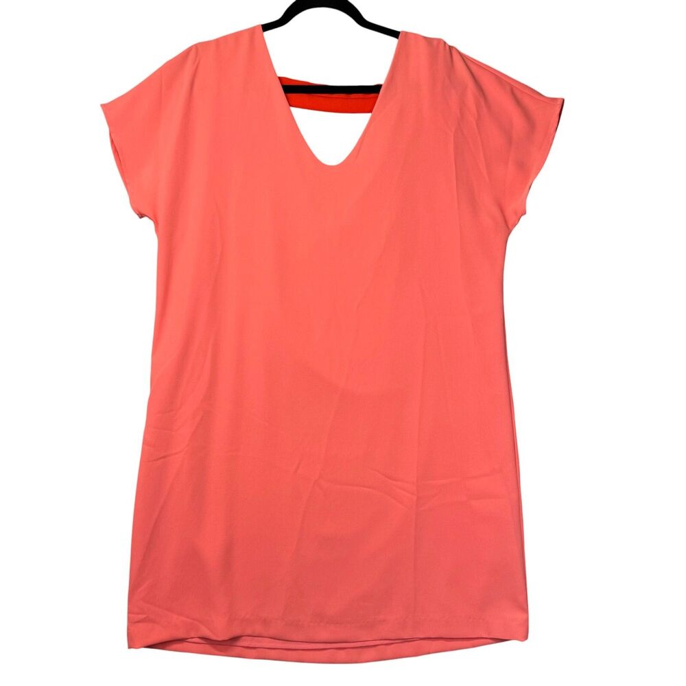 Cooper & Ella Women's Dress Women's Large Orange Short Sleeve Lined Solid Casual